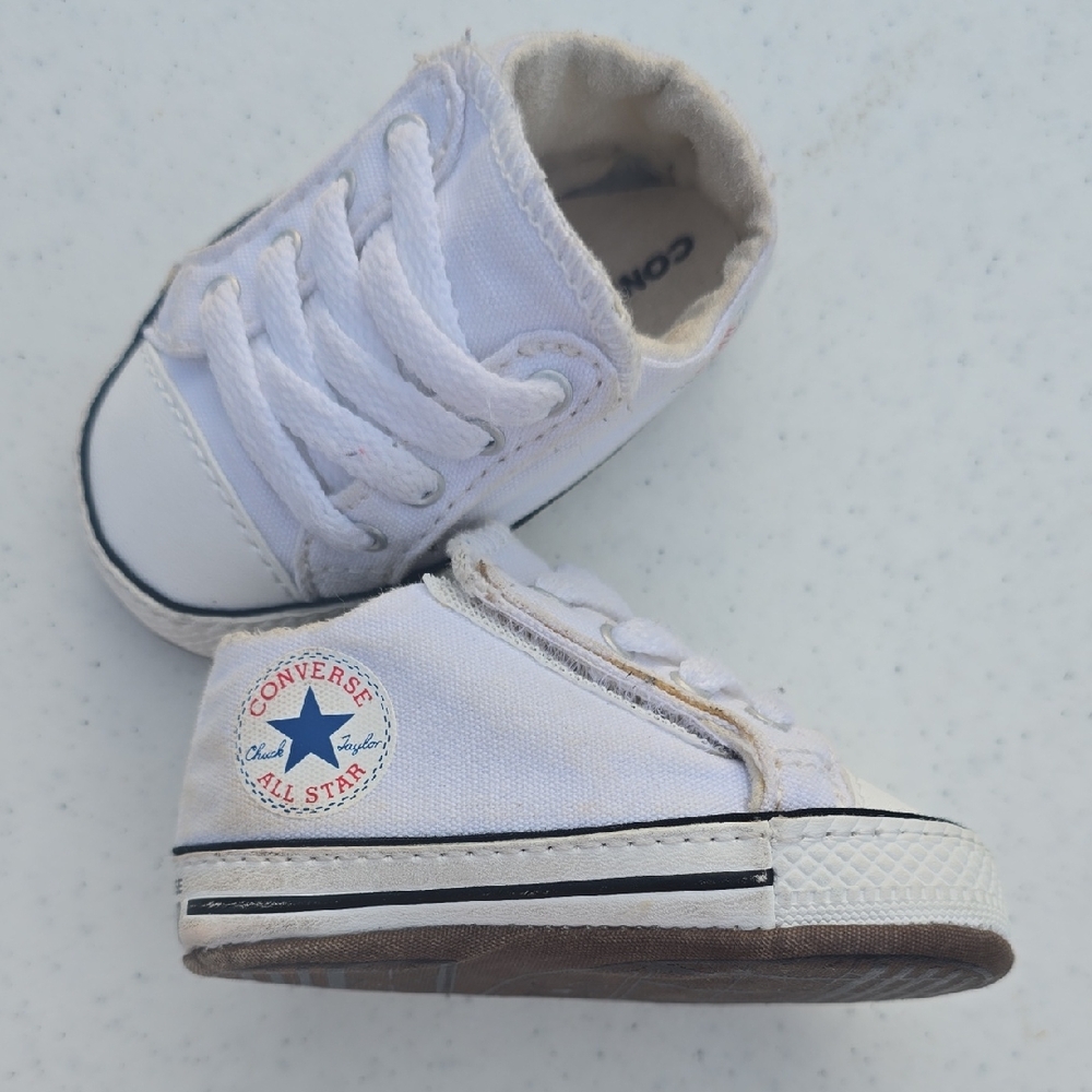 Baby Converse White High-Top Sneakers Classic Design Size 1